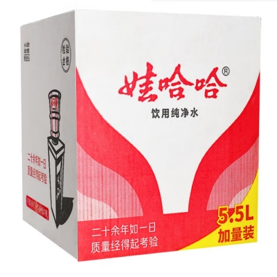 娃哈哈 纯净水饮用水 5.5L*4桶装计价单位：箱